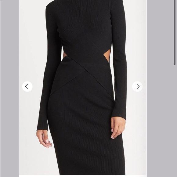 SIR the label celena draped midi knit dress BLACK XS L - Picture 10 of 14